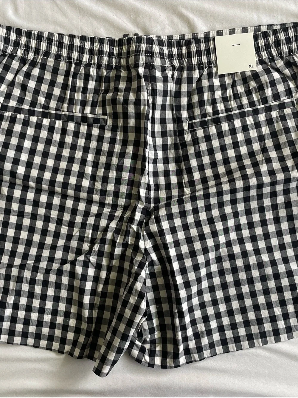 Banana Republic Black & White Gingham Flat Front Shorts